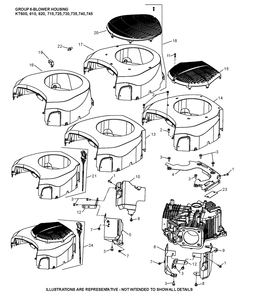 Kt735-3092 Blower Housing Diagram and Parts List for KT735-3092  Cub Cadet Lawn Tractor
